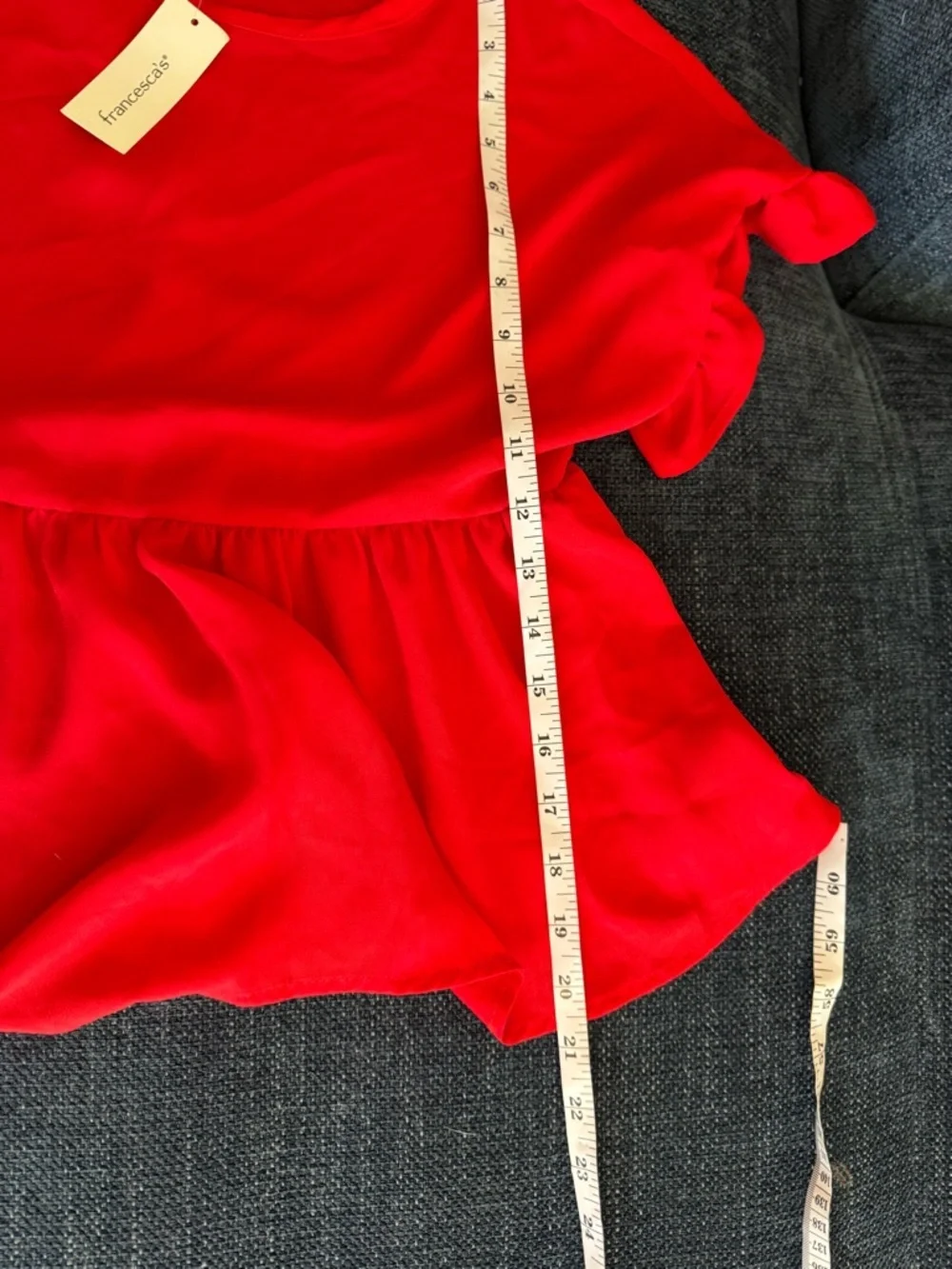 Women's Red Ruffle Peplum Blouse